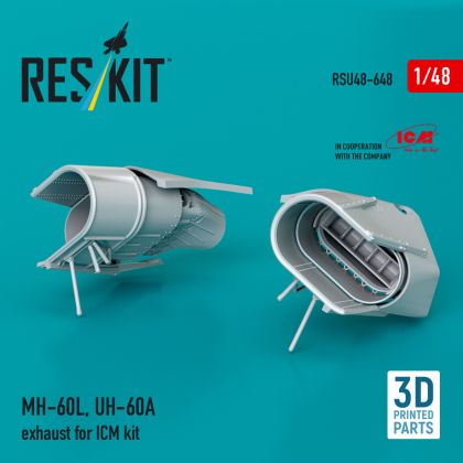1:48 MH-60L, UH-60A exhaust for ICM kit