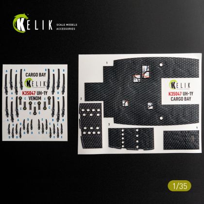 1:35 UH-1Y VENOM Cargo Bay - interior 3D decals for Trumpeter kit