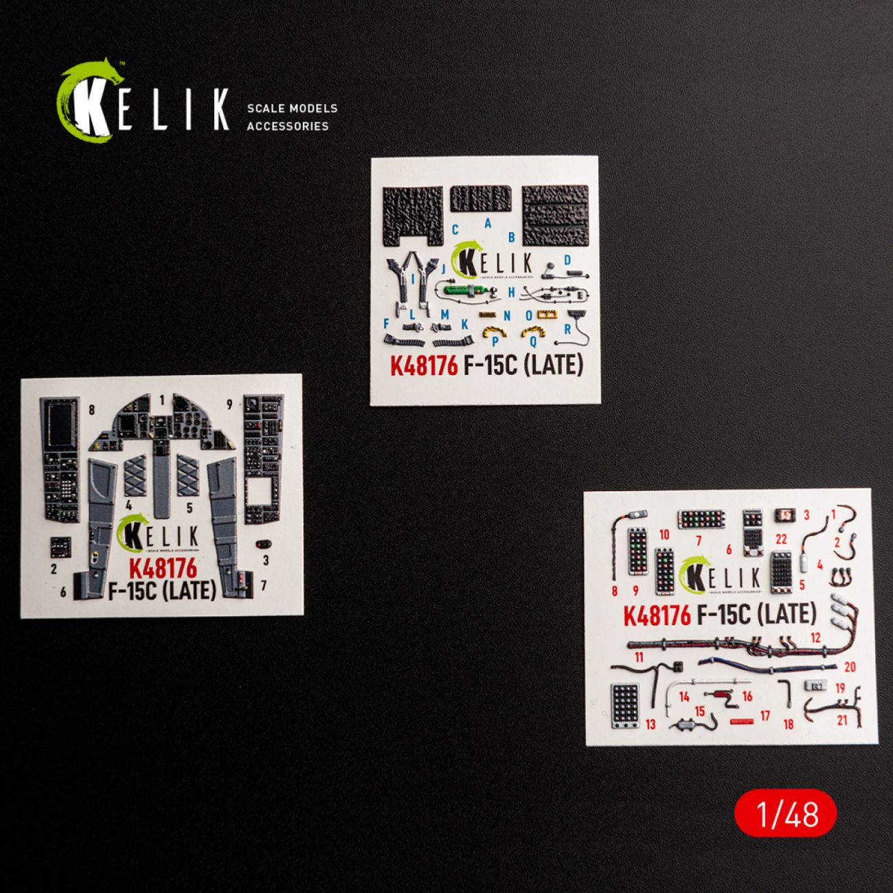 1:48 F-15C (Late) - interior 3D decals for Hasegawa kit