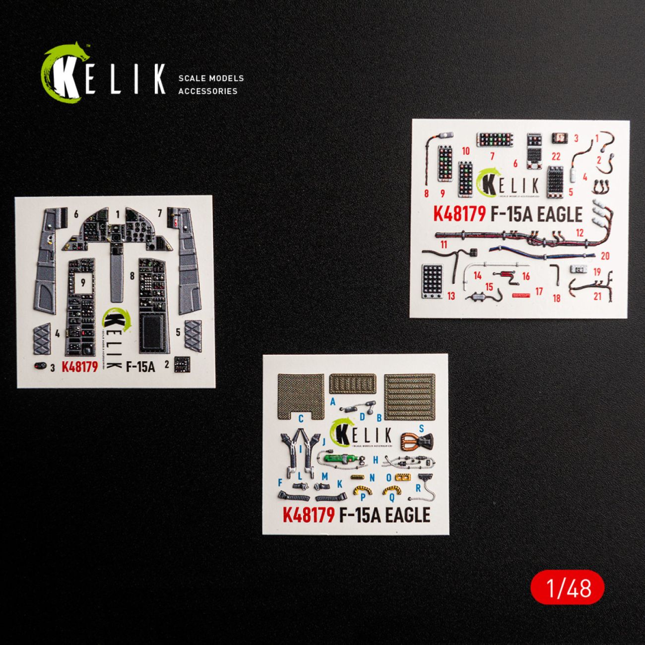 1:48 F-15A - interior 3D decals for Hasegawa kit