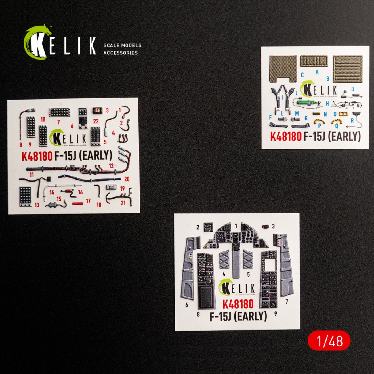 1:48 F-15J (Early) - interior 3D decals for Hasegawa kit