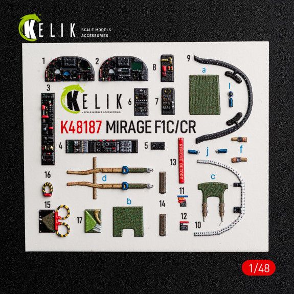 1:48 Mirage F1C/CR - interior 3D decals for Italeri kit
