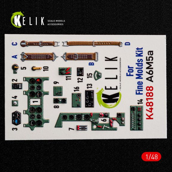 1:48 A6M5a - interior 3D decals for Fine Molds kit