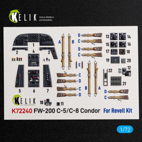 1:72 FW-200 C-5/C-8 - interior 3D decals for Revell kit