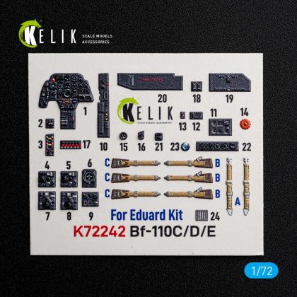 1:72 Bf-110C/D/E- interior 3D decals for Eduard kit