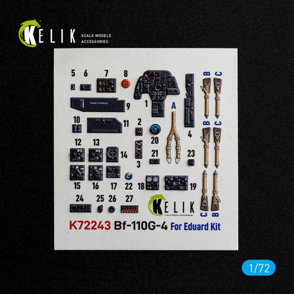 1:72 Bf-110G-4- interior 3D decals for Eduard kit
