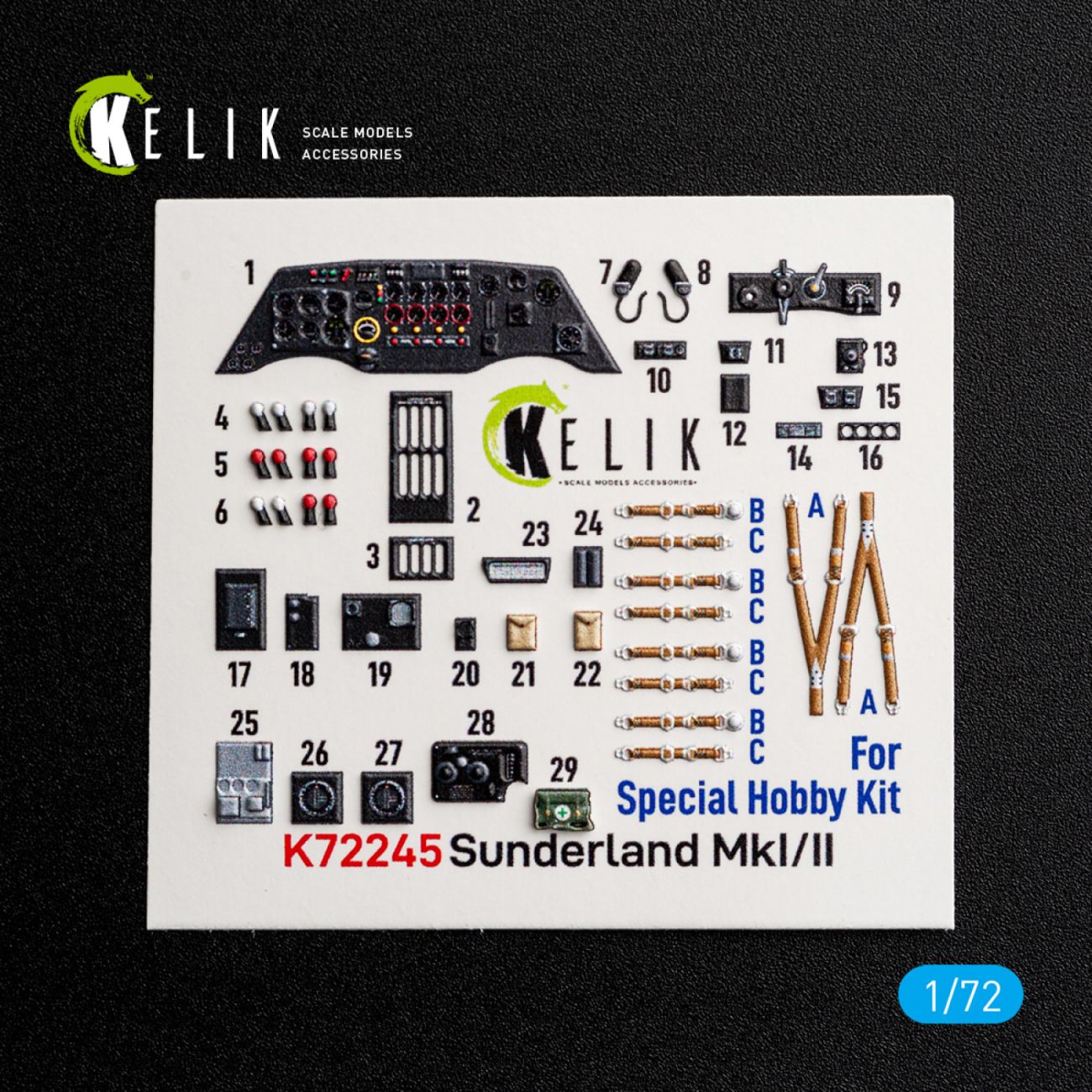 1:72 Sunderlend MkI/II - interior 3D decals for Special Hobby kit