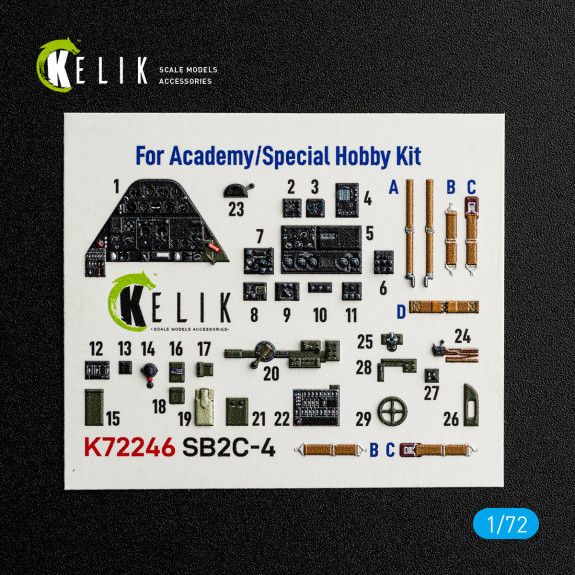 1:72 SB2C-4 - interior 3D decals for Academy/Special Hobby kit