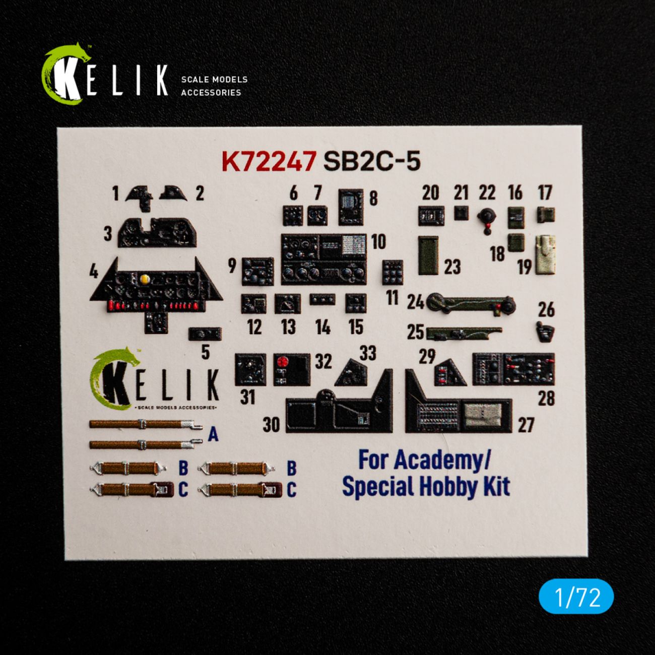 1:72 SB2C-5 - interior 3D decals for Academy/Special Hobby kit
