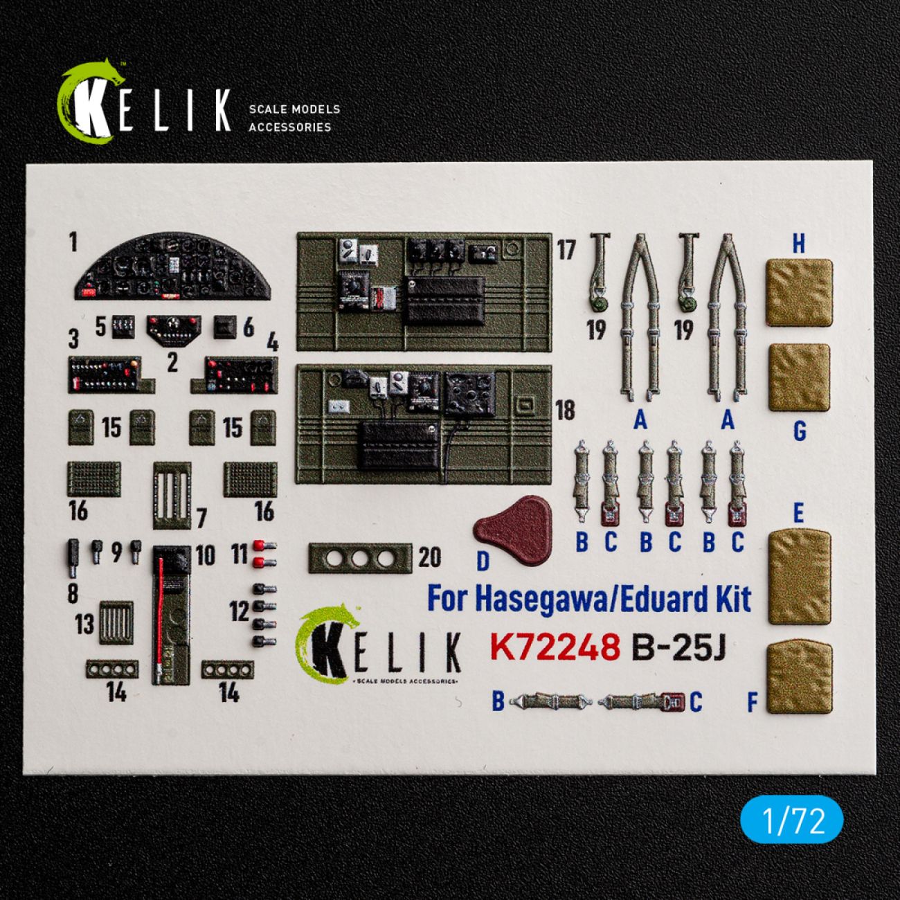 1:72 B-25J - interior 3D decals for Eduard kit