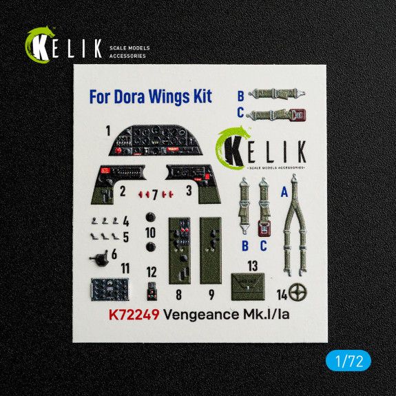 1:72 Vengeance Mk.I/Ia - interior 3D decals for DoraWings kit