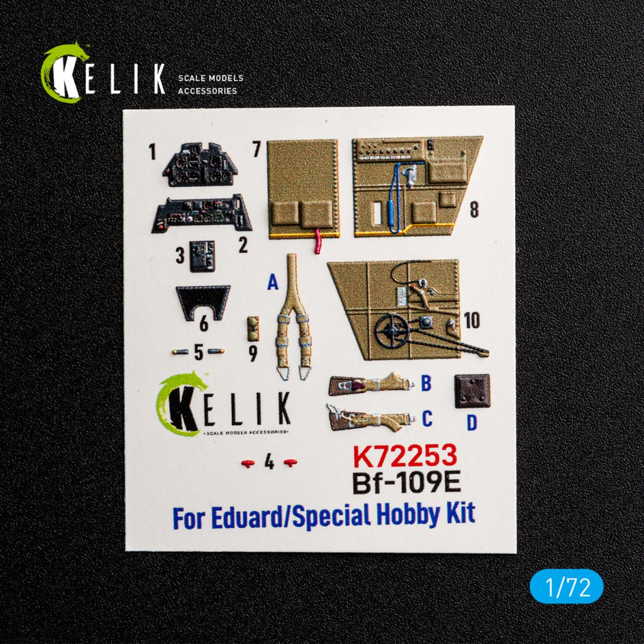 1:72 Bf-109 G-2/4 - interior 3D decals for Special Hobby/Eduard kit