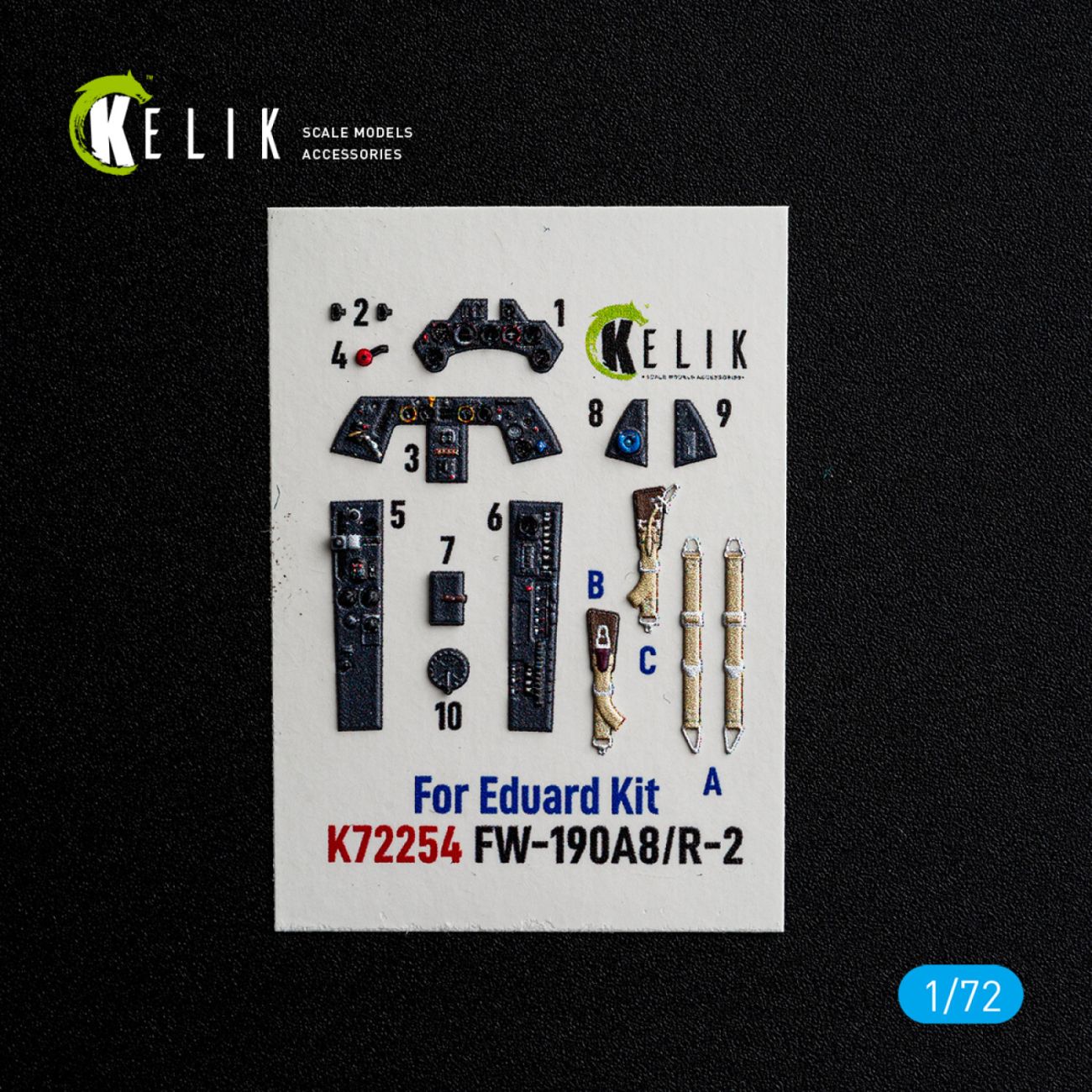 1:72 FW-190A8/R-2 - interior 3D decals for Eduard kit