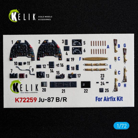 1:72 Ju-87 B/R - interior 3D decals for Airfix kit 
