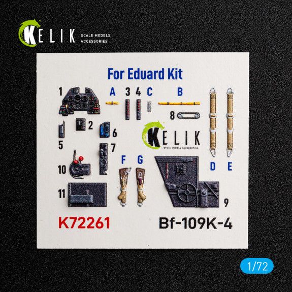 1:72 Bf-109K-4 - interior 3D decals for Eduard kit