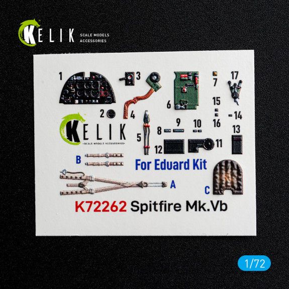 1:72 Spitfire Mk.Vb - interior 3D decals for Eduard kit