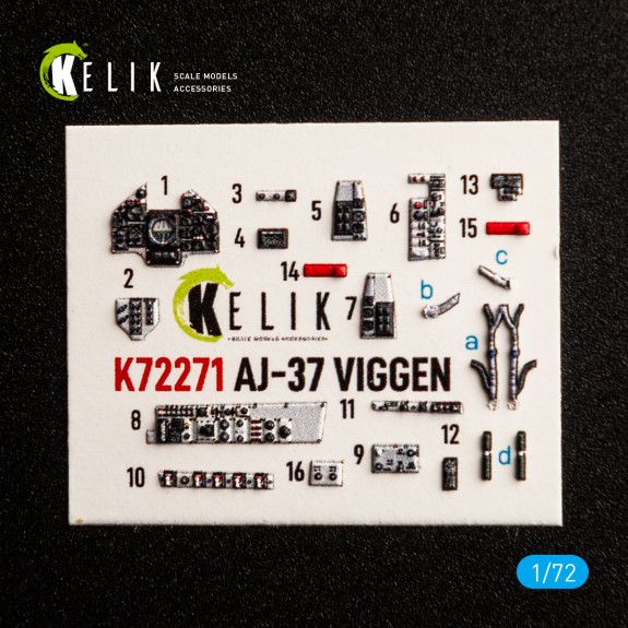 1:72 AJ-37 Viggen - interior 3D decals for Special Hobby kit
