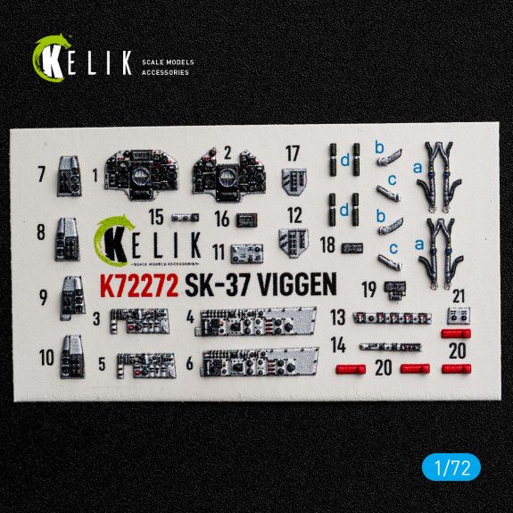 1:72 SK-37 Viggen - interior 3D decals for Special Hobby kit