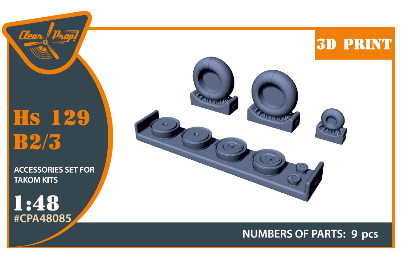1:48 Hs-129B-2/B-3 Wheels set (weighted)