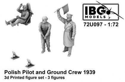 1:72 Polish Pilot and Ground Crew 1939 (3 Figures / 3D-Printed)