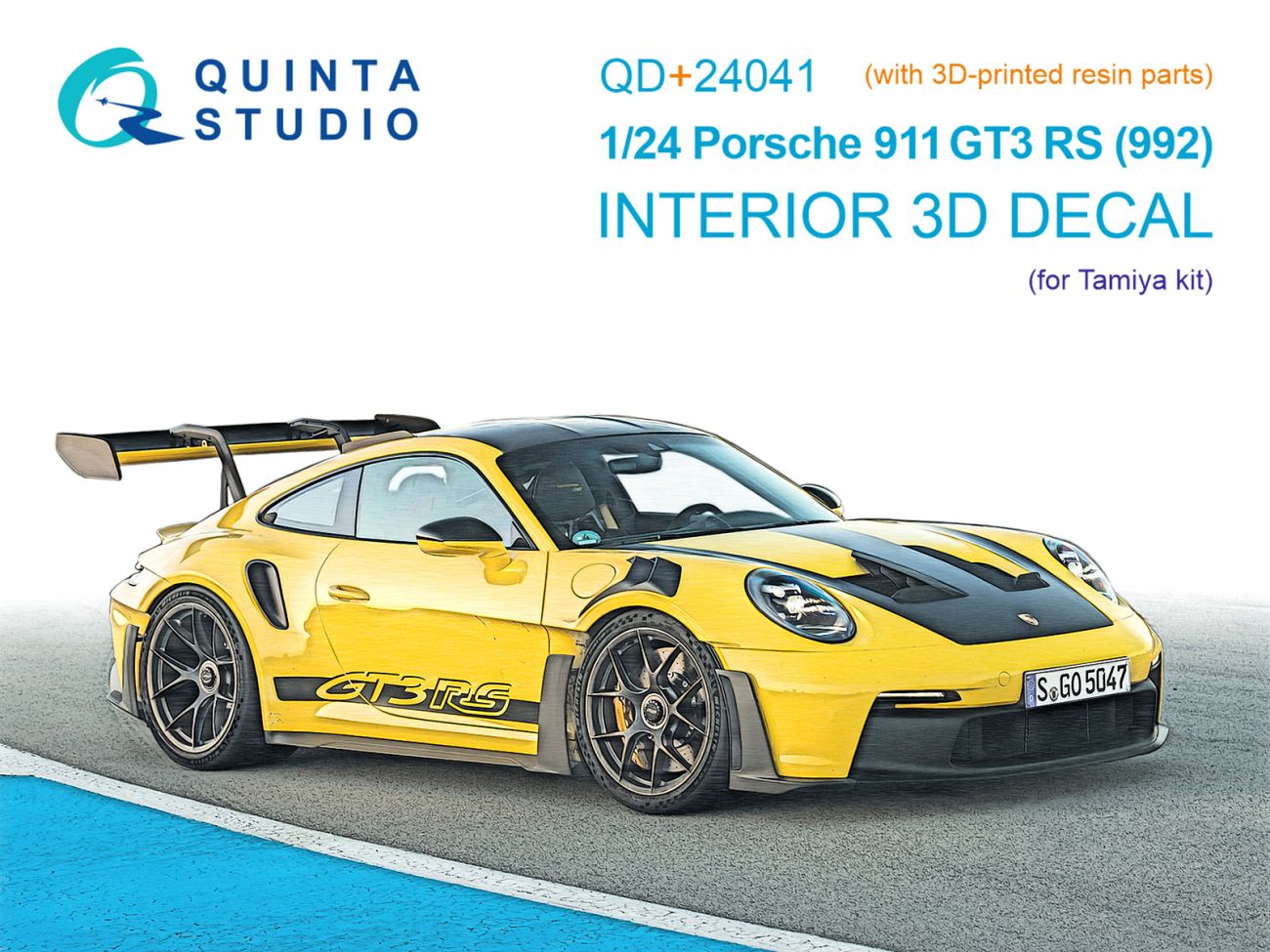 1:24 Porsche 911 GT3 RS (992) 3D-Printed & coloured Interior on decal paper (Tamiya) (with 3D-printed resin parts)
