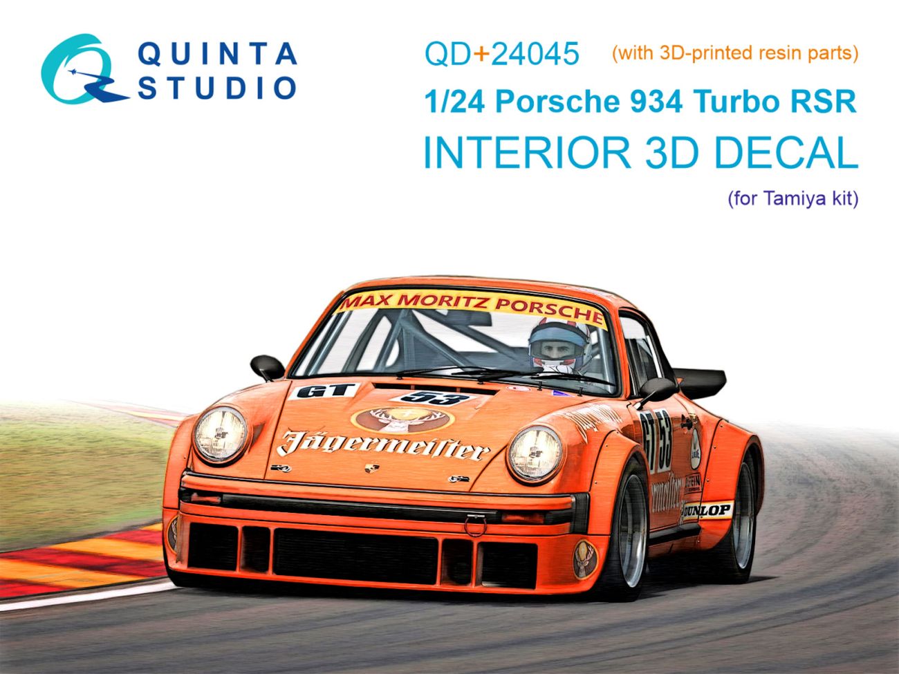 1:24 Porsche 934 Turbo RSR 3D-Printed & coloured Interior on decal paper (Tamiya) (with 3D-printed resin parts)