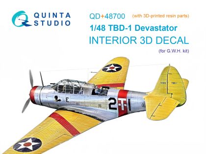 1:48 TBD-1 Devastator 3D-Printed & coloured Interior on decal paper (GWH) (with 3D-printed resin parts)