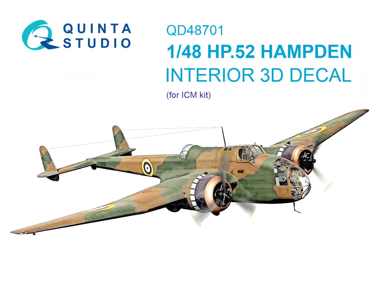 1:48 HP.52 Hampden 3D-Printed & coloured Interior on decal paper (ICM)