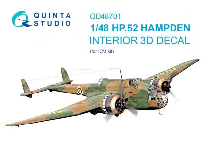 1:48 HP.52 Hampden 3D-Printed & coloured Interior on decal paper (ICM)