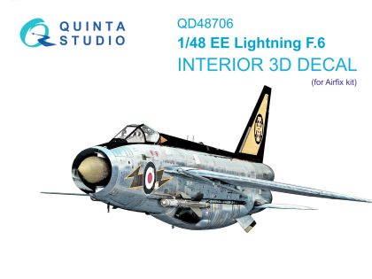 1:48 BAC/EE Lightning F.6 3D-Printed & coloured Interior on decal paper (Airfix)