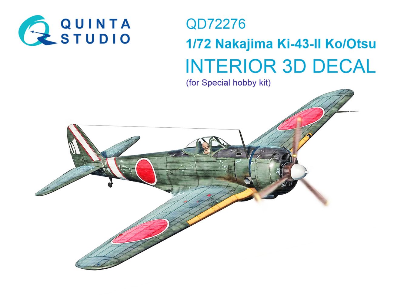 1:72 Ki-43 II Ko/Otsu 3D-Printed & coloured Interior on decal paper (Special hobby)