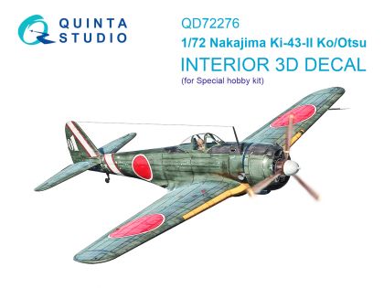 1:72 Ki-43 II Ko/Otsu 3D-Printed & coloured Interior on decal paper (Special hobby)