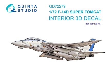 1:72 F-14D Super Tomcat 3D-Printed & coloured Interior on decal paper (Tamiya)