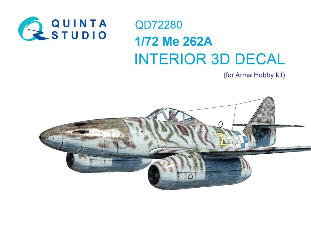 1:72 Me 262A 3D-Printed & coloured Interior on decal paper (Arma Hobby)