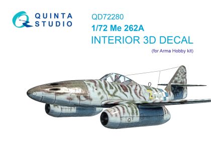 1:72 Me 262A 3D-Printed & coloured Interior on decal paper (Arma Hobby)