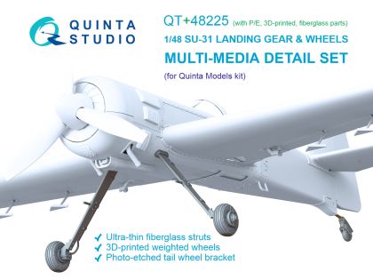 1:48 Su-31 Landing Gear & Wheels (Quinta Models)(With P/E and Fiberglass parts)