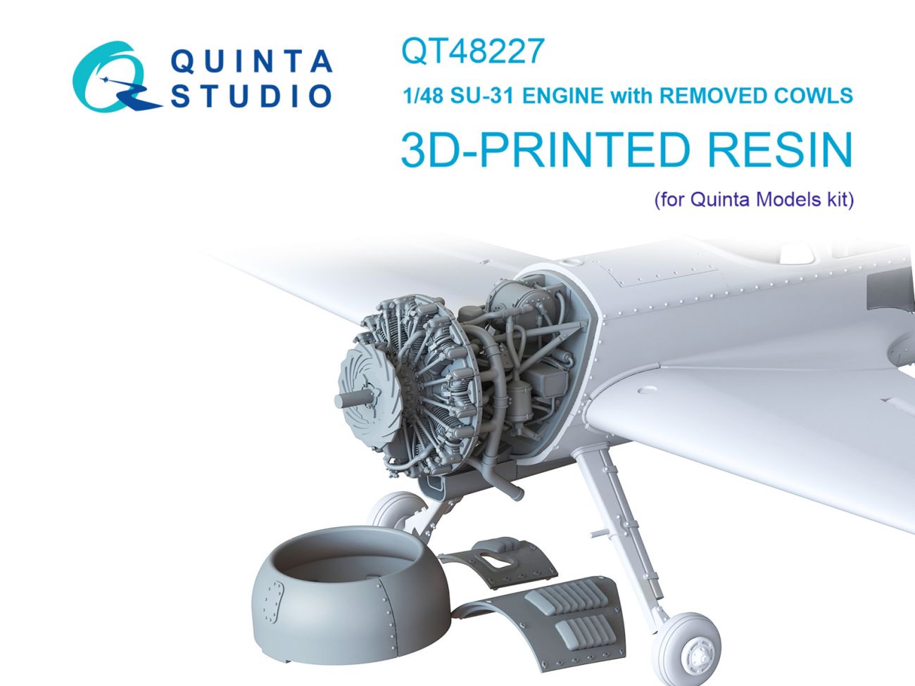 1:48 Su-31 Engine With Removed Cowls (Quinta Models)