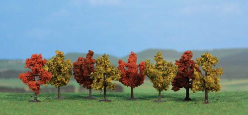 Autumn Deciduous Trees 4 cm, 8 pcs