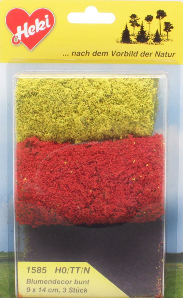 Gauge Neutral deco flowers coloured / 28 x 14 cm, 3 pieces