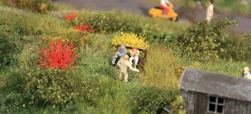 Gauge Neutral grass tufts yellow-red 10 mm / 50 pc
