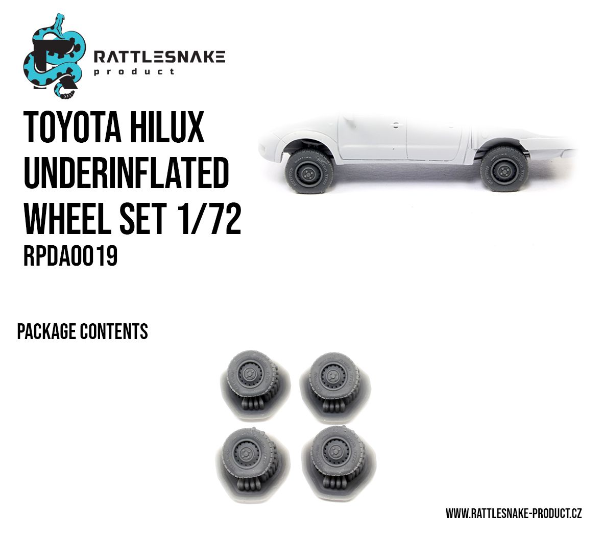 1:72 Toyota Hilux Underinflated Wheel Set
