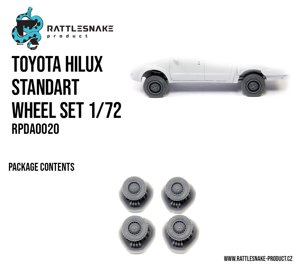 1:72 Toyota Hilux Standard Wheel Set