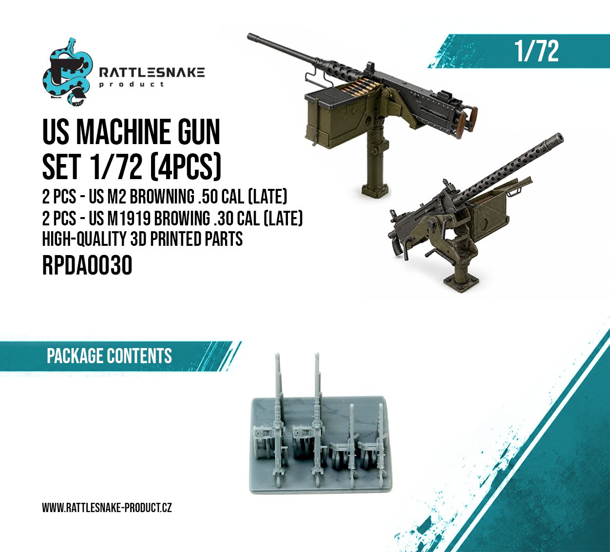 1:72 US Machine Gun Set 4pcs