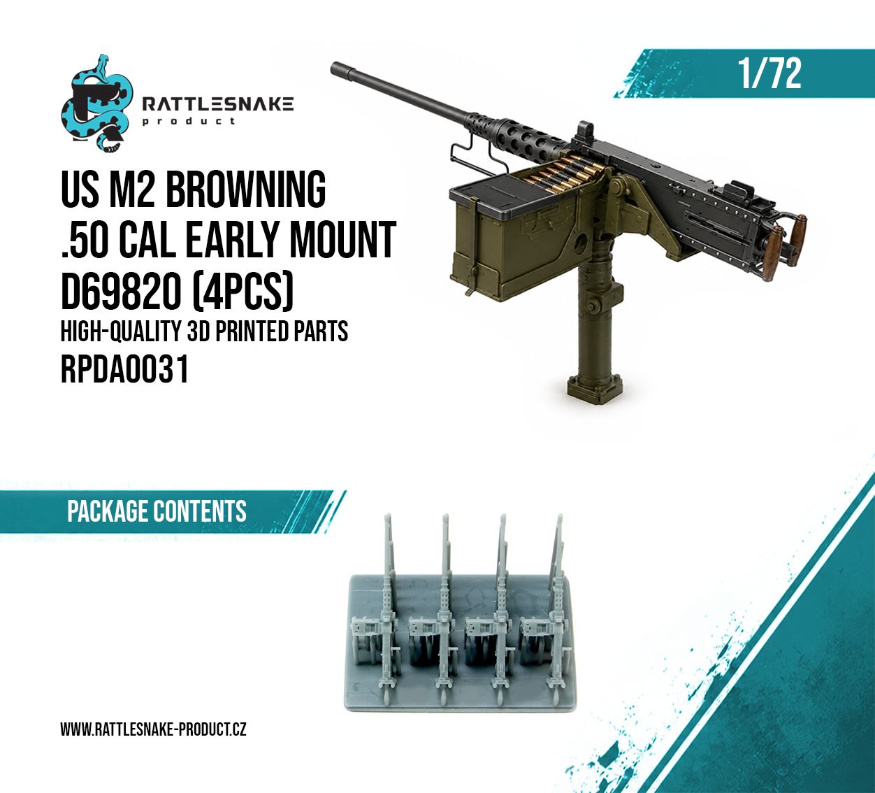 1:72 US M2 Browning .50 Cal Early D69820 Mounts