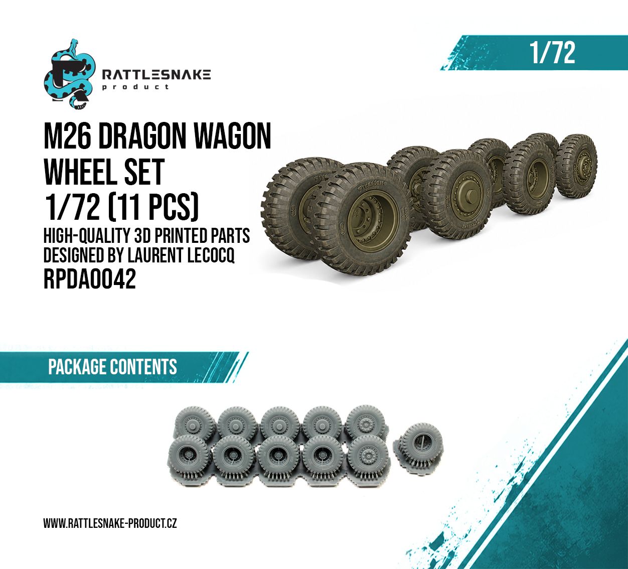 1:72 M26 Dragon Wagon wheels set 12pcs
