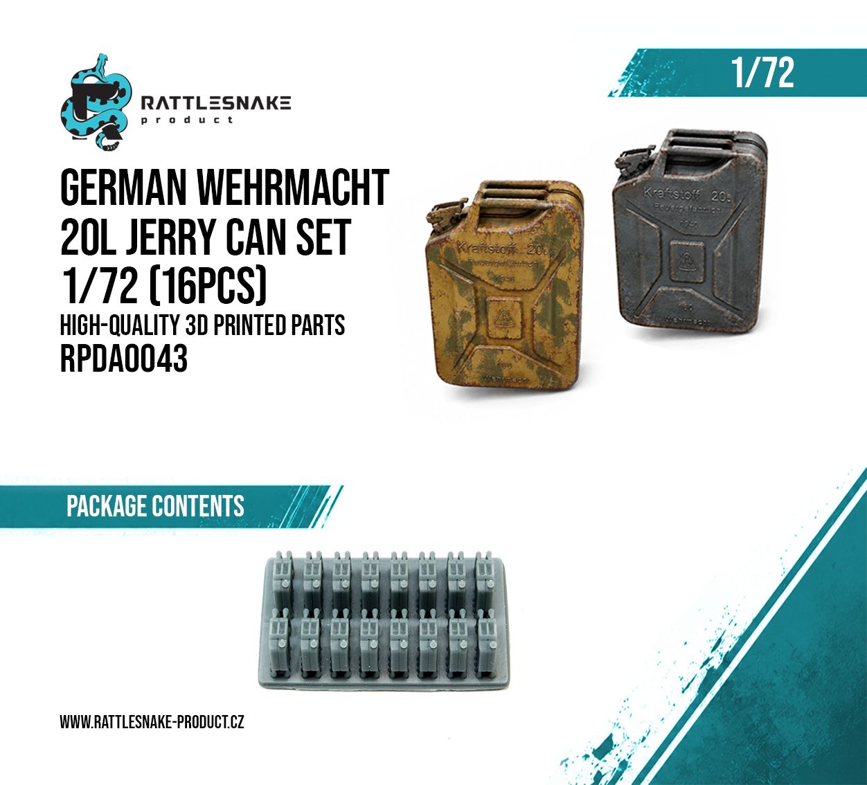 1:72 German Wehrmacht 20L Jerry Can Set (16 pcs)