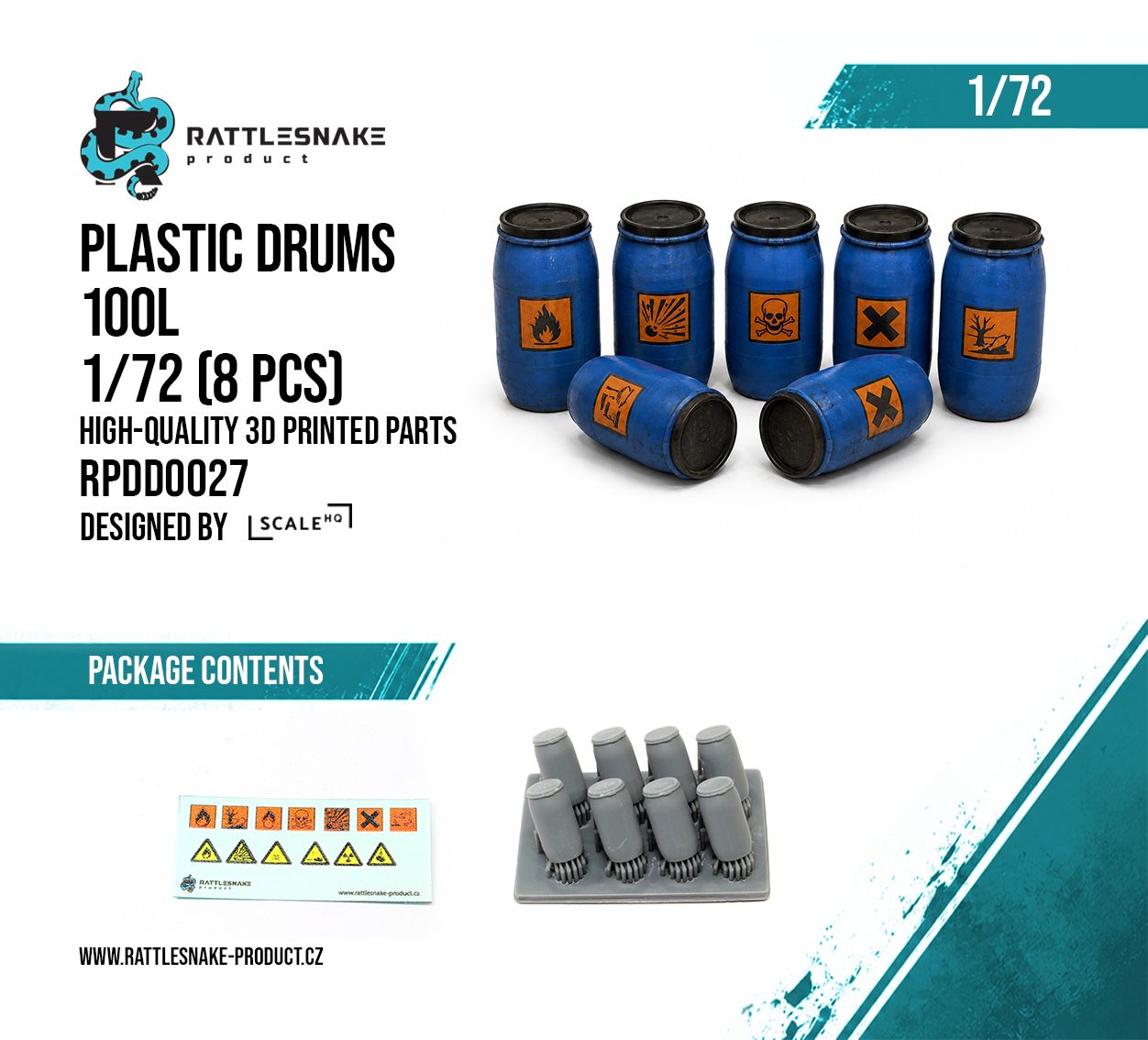 1:72 Plastic Drums 100L Set (8 pcs)