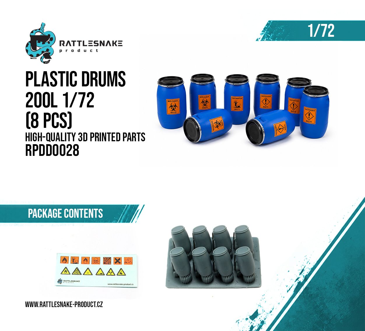 1:72 Plastic Drums 200L Set (8 pcs)