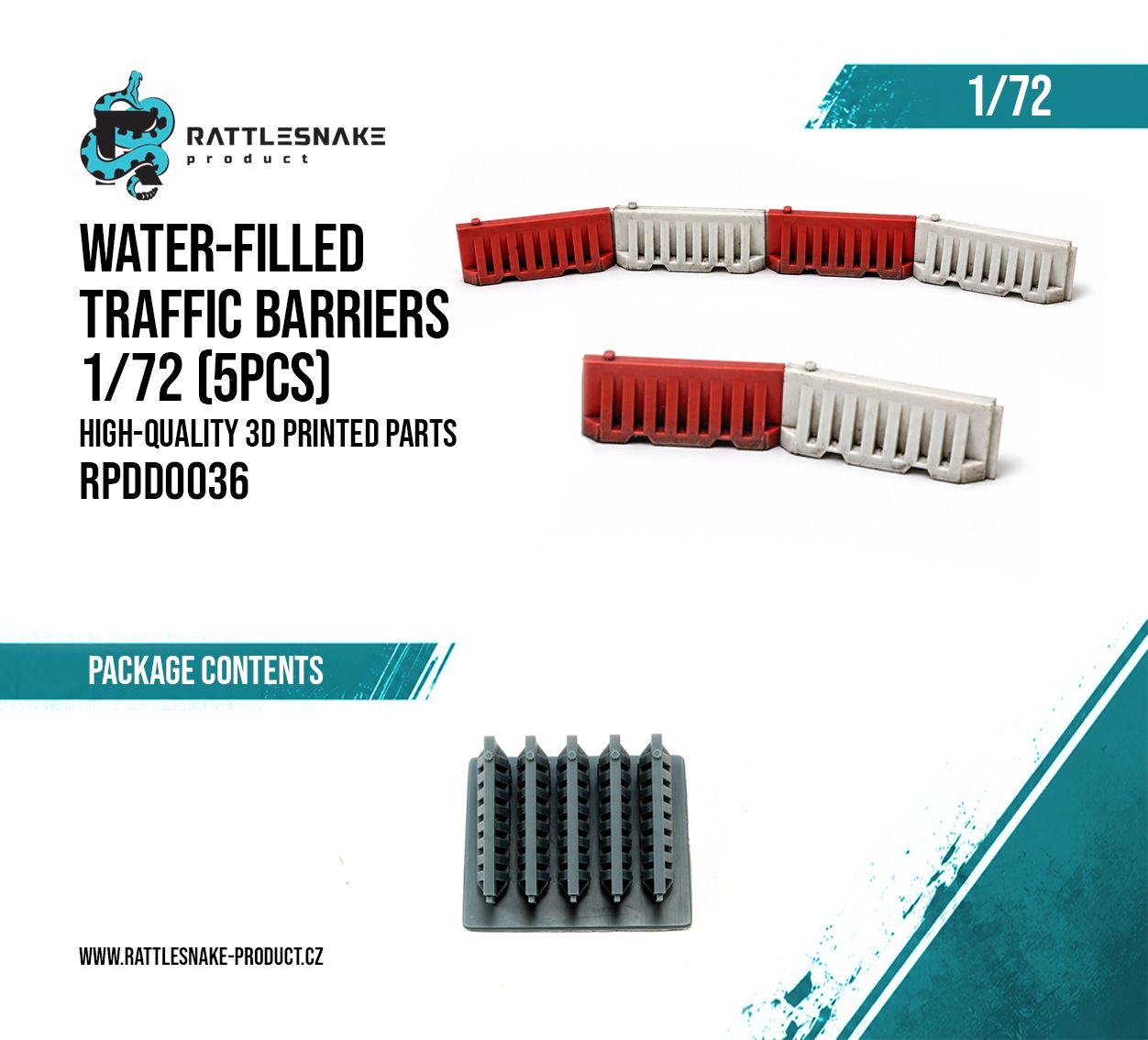 1:72 Water-Filled Traffic Barriers (5 pcs)