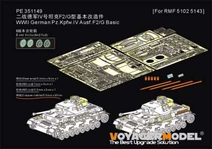1:35 German WWII Pz.Kpfw.IV Ausf.F2/G - Basic Upgrade Set VERSION B included Demaged Road Wheels (for RMF 5102 and 5143 Kits)